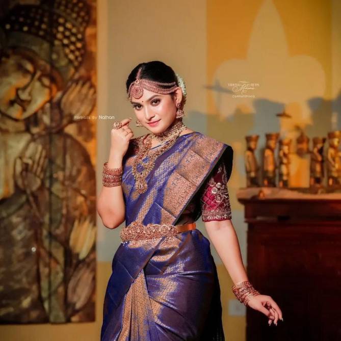 Green Copper Aab Designer Soft Silk Saree