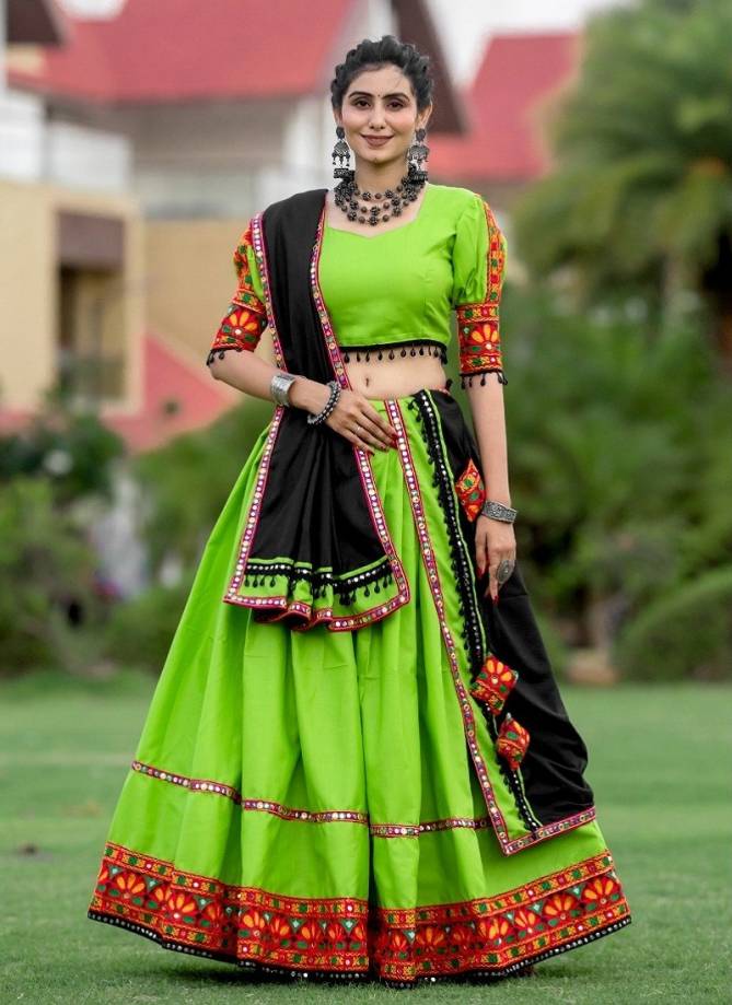 Aawiya 7067 Colour Pure Cotton Navratri Lehenga Choli