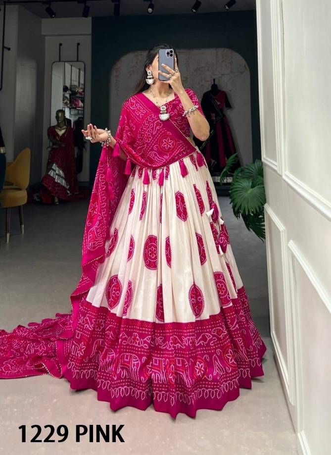 Tussar Silk Printed Lehenga Choli