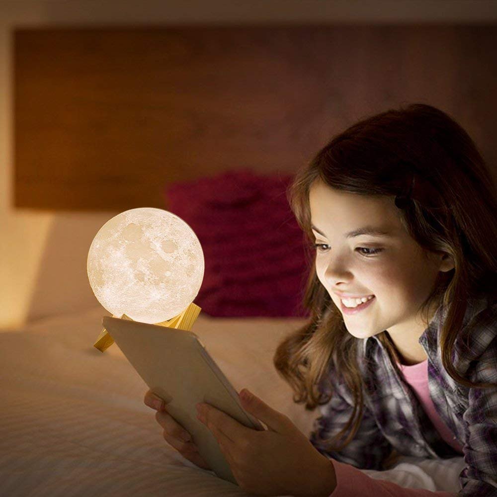 Wood 3d Moon Light Lamp