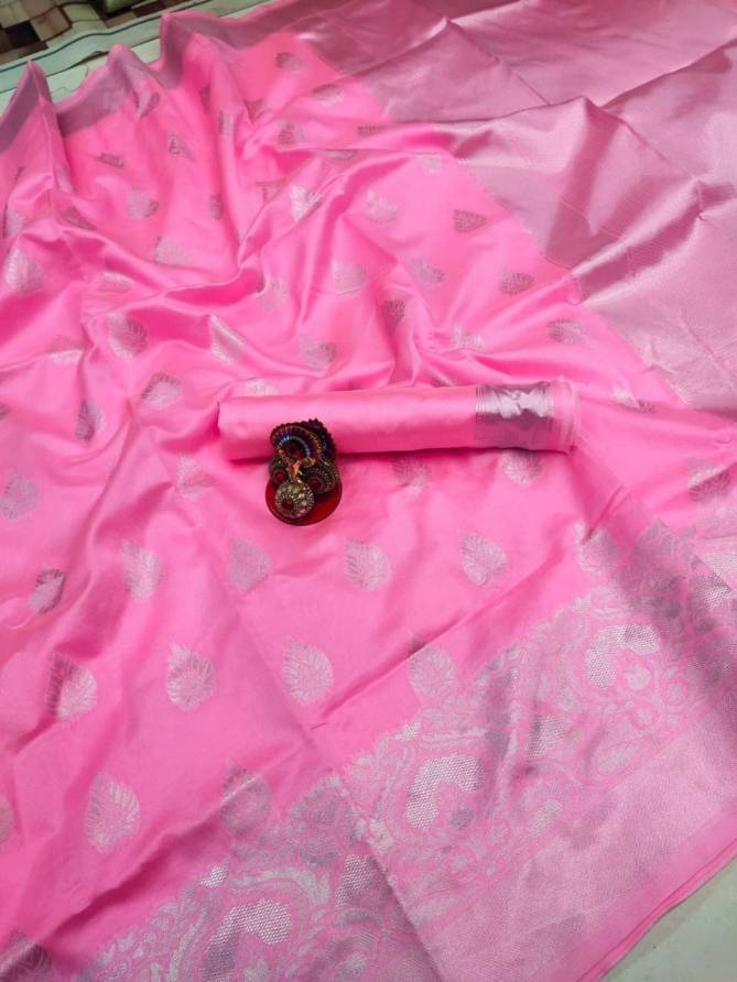 Soft Lichi Silk Sarees With blouse