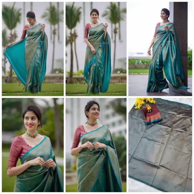 Designer Lichi Silk Sarees