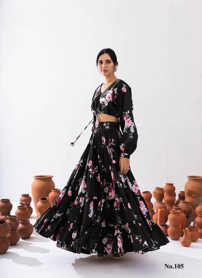 Indo Western Wedding Lehenga Choli By Lucaya Chinon Printed
