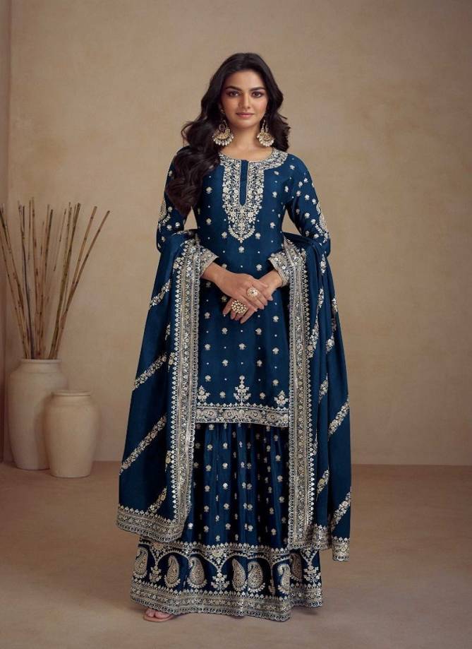 Sadaf By Gulkayra Real Chinon Plazoo Readymade Suits