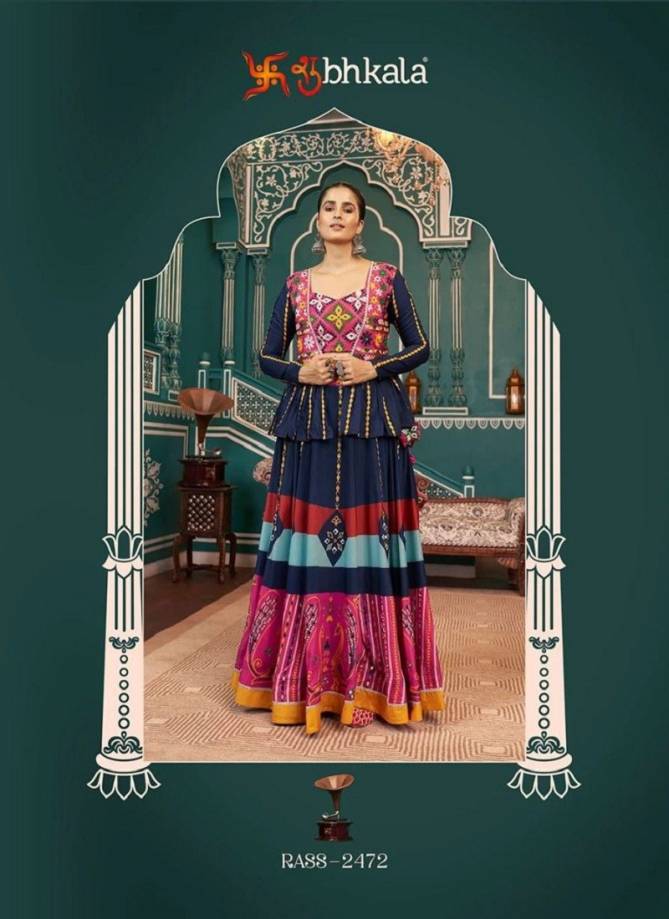 Multi Colour Raas Shubhkala Navratri Lehenga Choli With Jacket