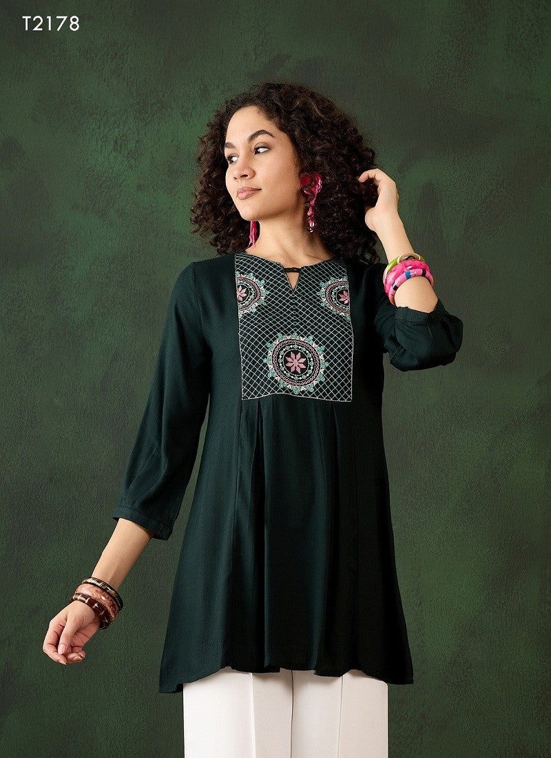 Black multi color Kiara By Mahotsav Embroidery Rayon