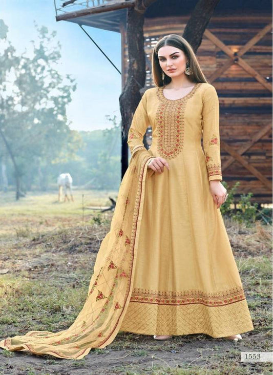 Kashish By Bela Dola Silk Embroidery Anarkali Suit