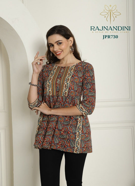 Multi Color  Aaradhya, Rajnandini Cambric Cotton Printed Tops