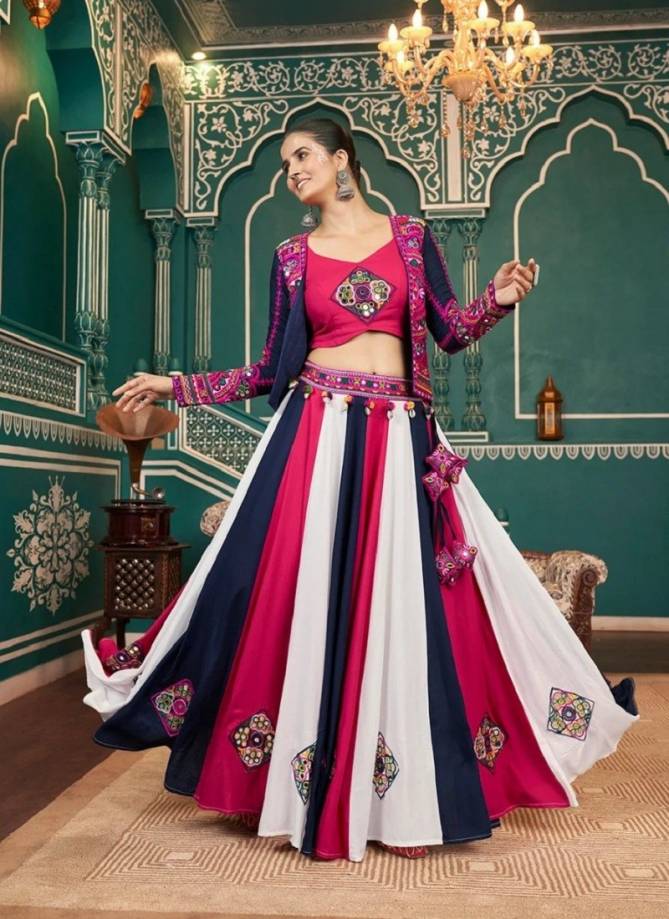 Multi Colour Raas Shubhkala Navratri Lehenga Choli With Jacket