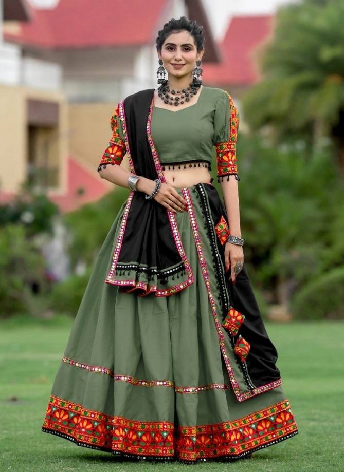 Aawiya 7067 Colour Pure Cotton Navratri Lehenga Choli