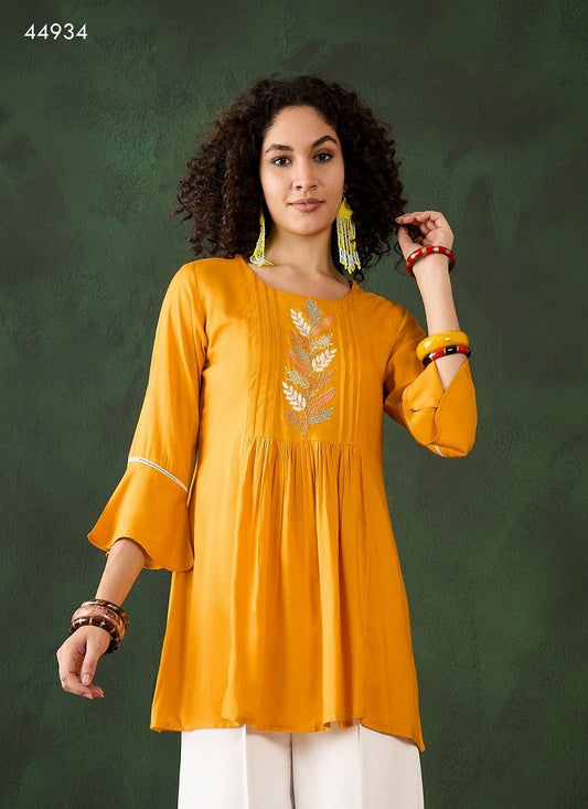 Orange Kiara By Mahotsav Embroidery Rayon