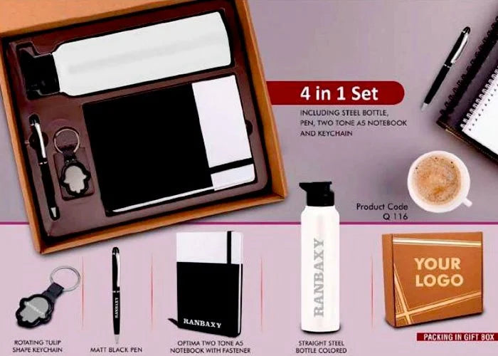 GRAY STAINLESS STEEL COPORATE GIFT OF 4 SET